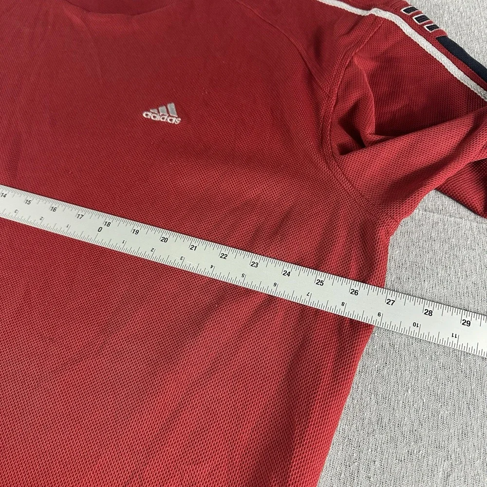 Adidas Shirt Mens 2XL Red Short Sleeve‎ Casual Workout Gym Workout Y2K VTG